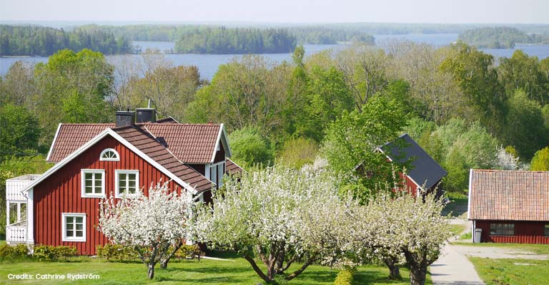 Blick auf den See Asnen