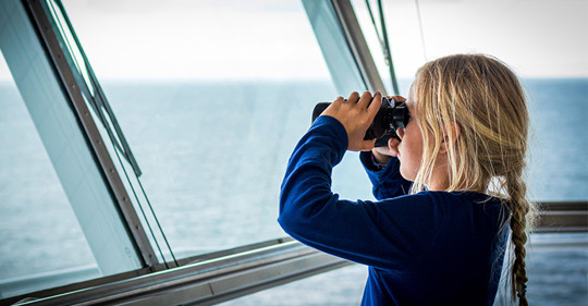 Girl with binoculars