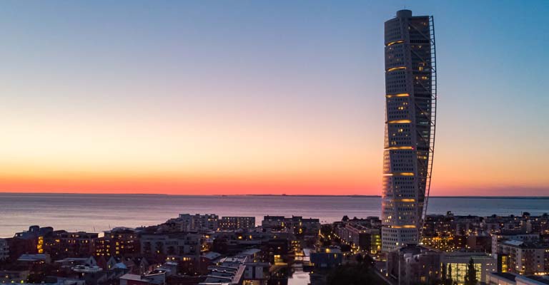 Turning Torso am Abend 