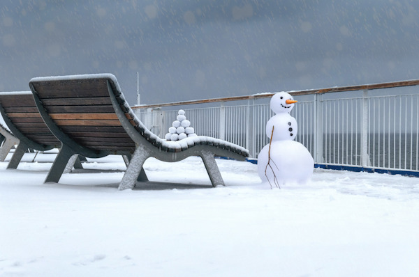 Снеговик на пароме TT-Line