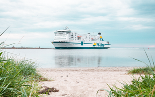 TT-Line Ferry on sea