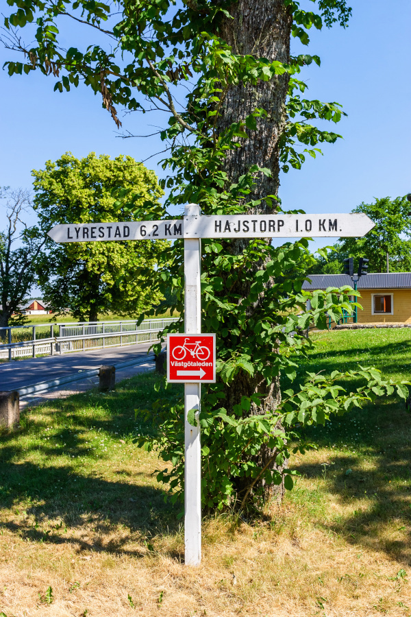 Beschilderung der Radwege in Schweden