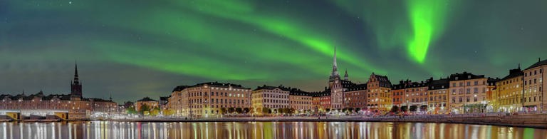 Stockholm unter Polarlichtern
