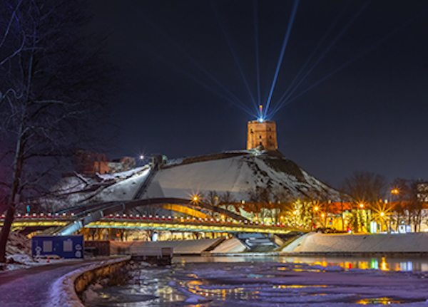 Ljussow över staden Vilnius