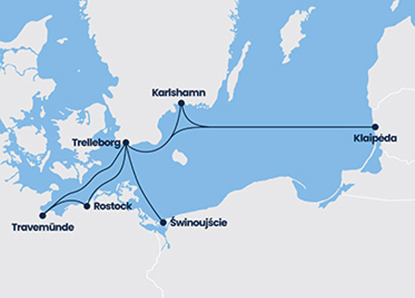 TT-Line Route Map Karlshamn